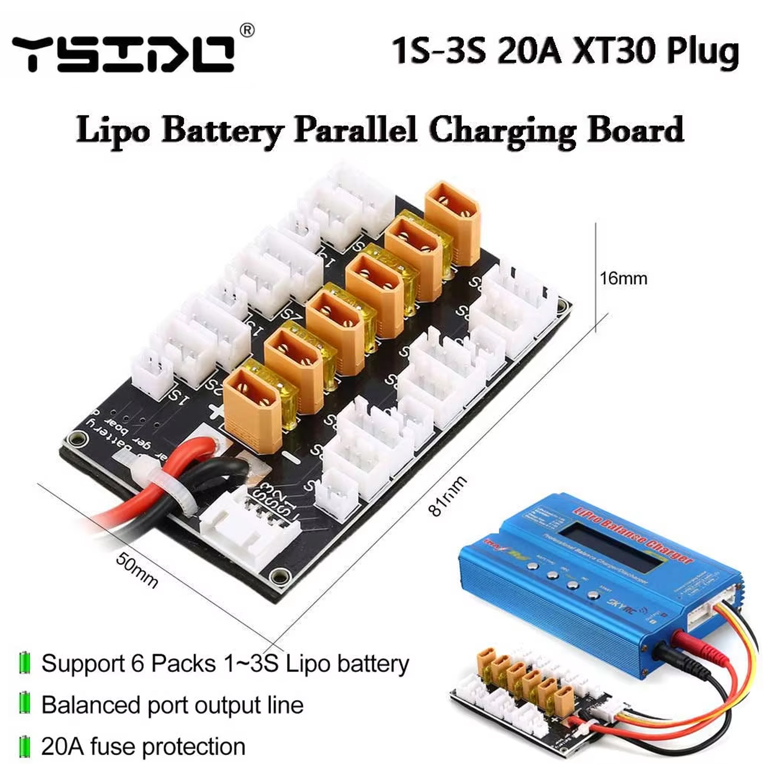 Drone Battery Parallel Board - YSIDO Lipo papan pengisian paralel baterai