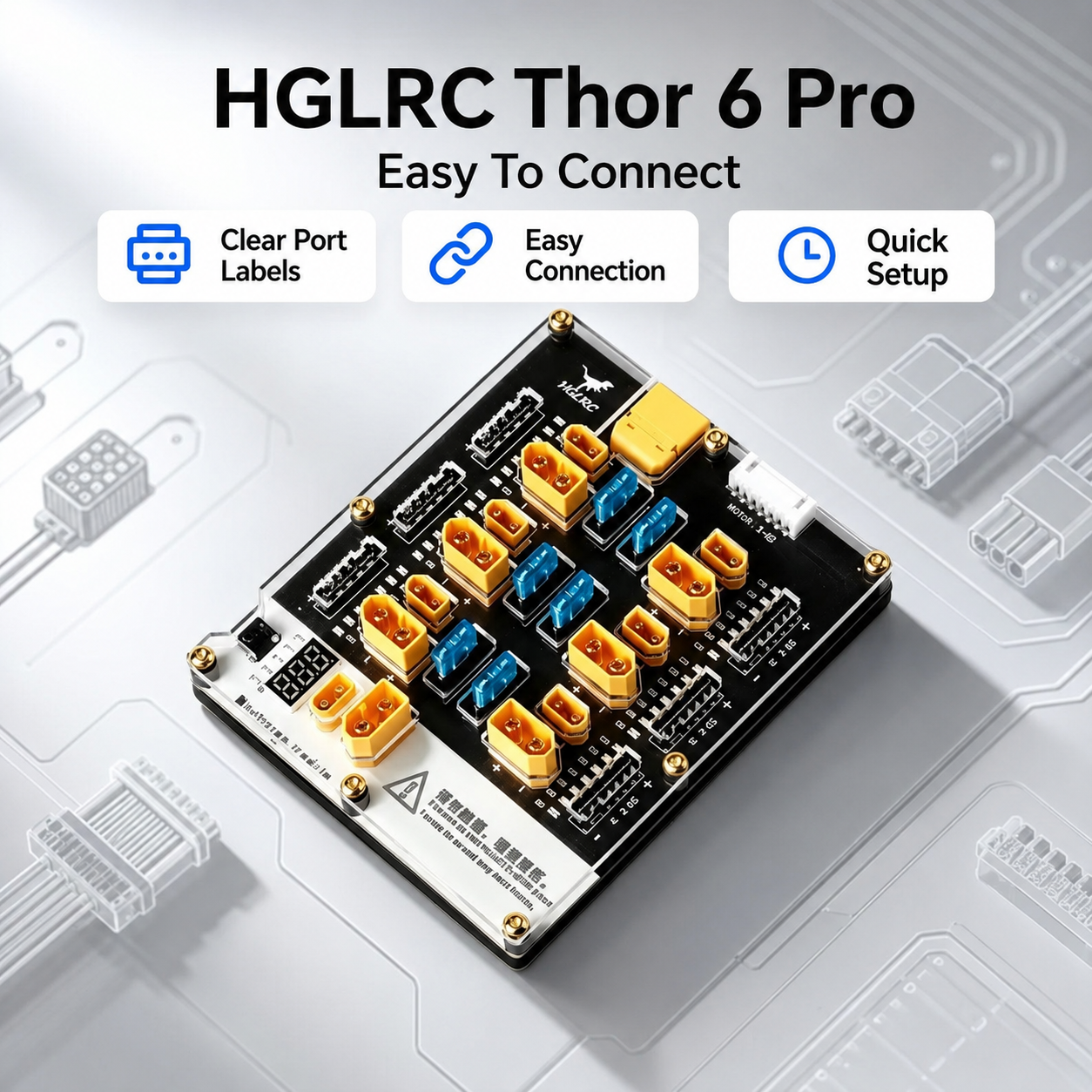 Drone Battery Parallel Board - HGLRC Thor 6 Pro LiPo Papan