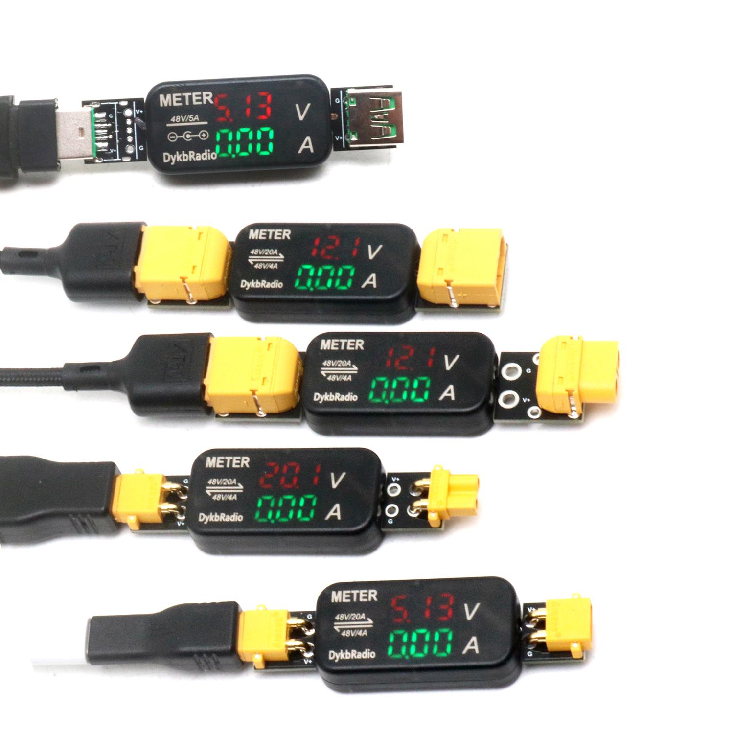 Drone Battery Voltage Checker - USB XT30 XT60 DC 20A Meteran