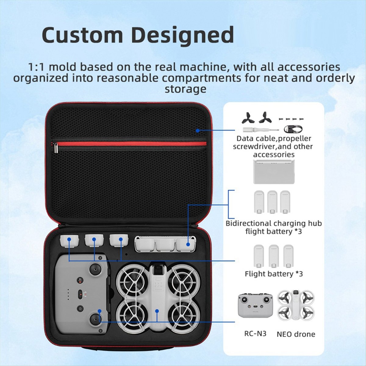 Drone Battery Strap - Tas Penyimpanan A43M untuk DJI Neo