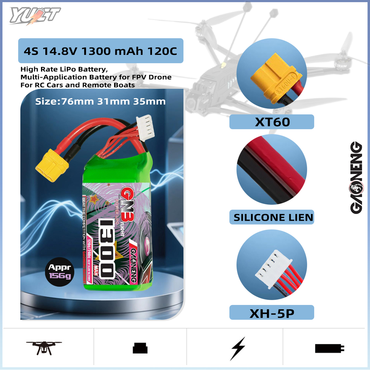 Drone Battery 6S - Baterai LiPo YUCT GNB 6S 22.2V