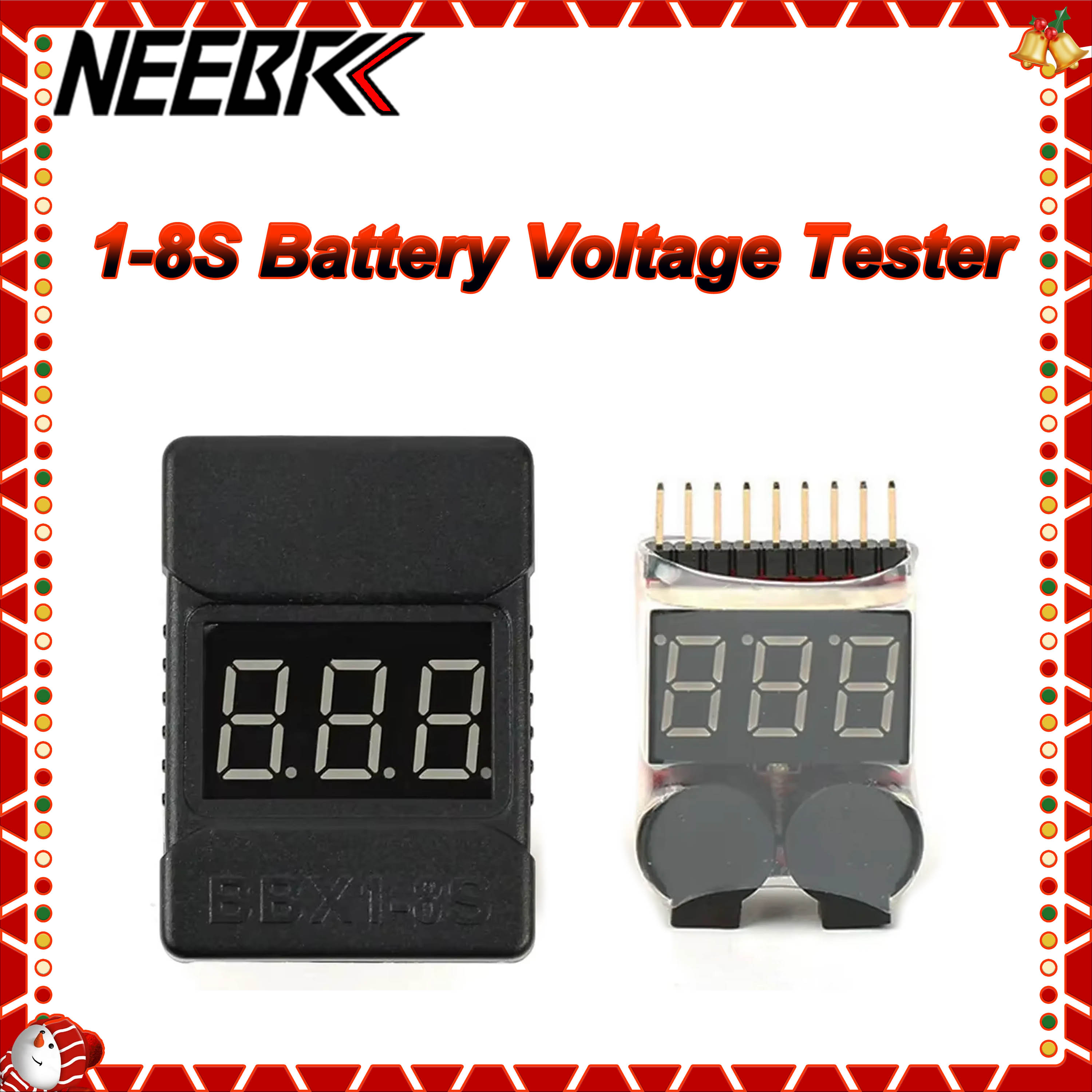 Drone Battery Voltage Checker - BX100 1-8S Penguji Tegangan Baterai, Pemeriksa