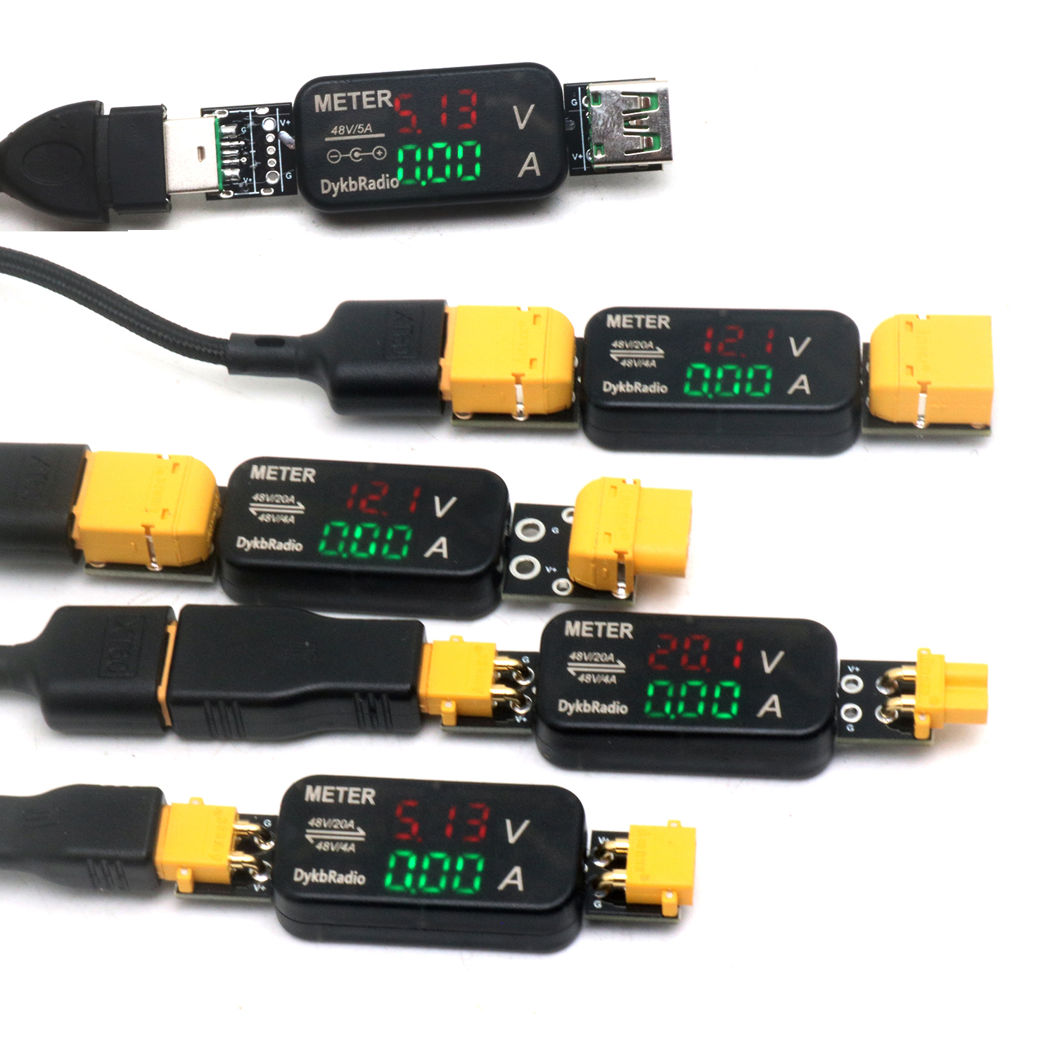 Drone Battery Voltage Checker - 20A USB XT60 XT30 Voltmeter Ammeter