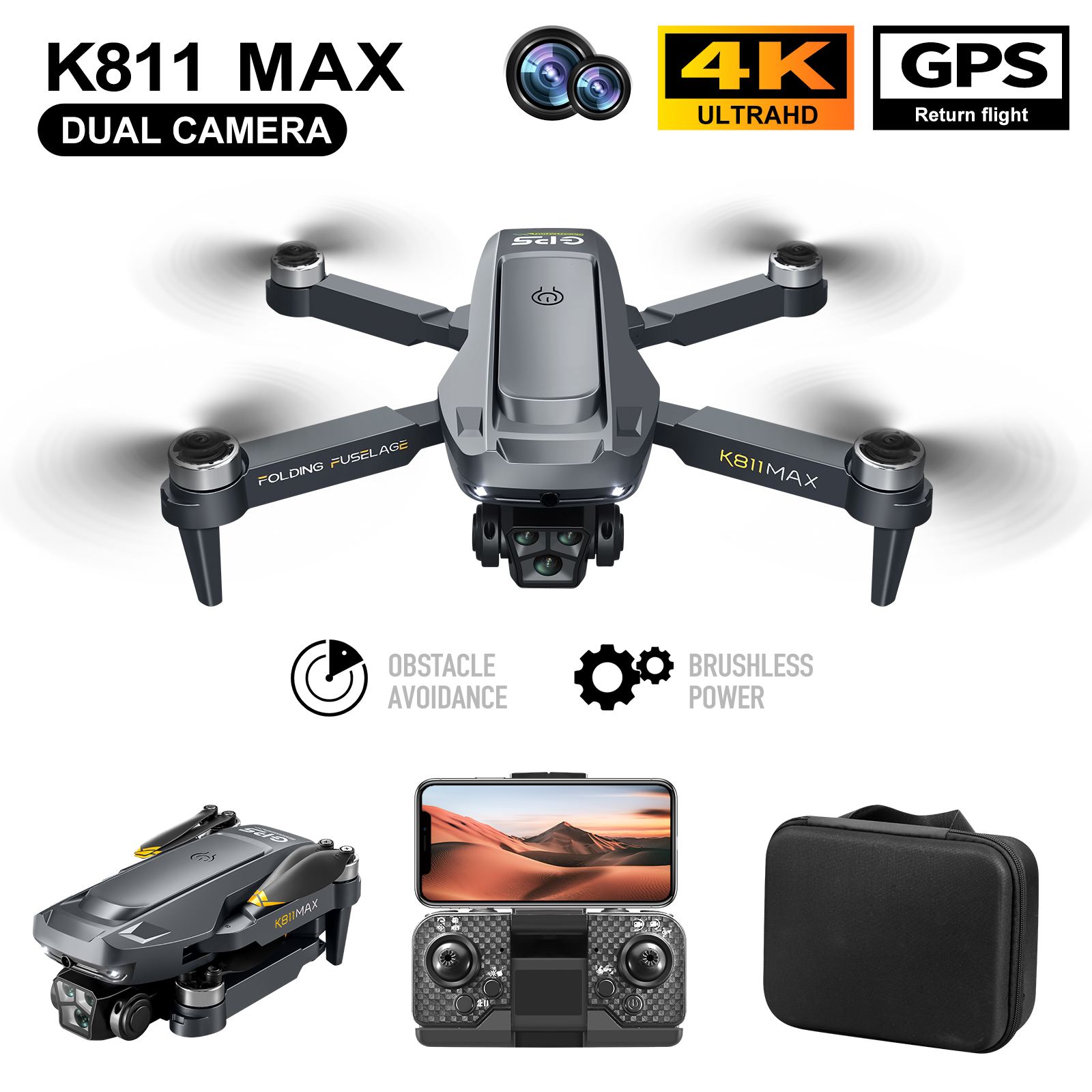 Drone Battery Case - Drone Quadcopter K811MAX: Tanpa Sikat, GPS,
