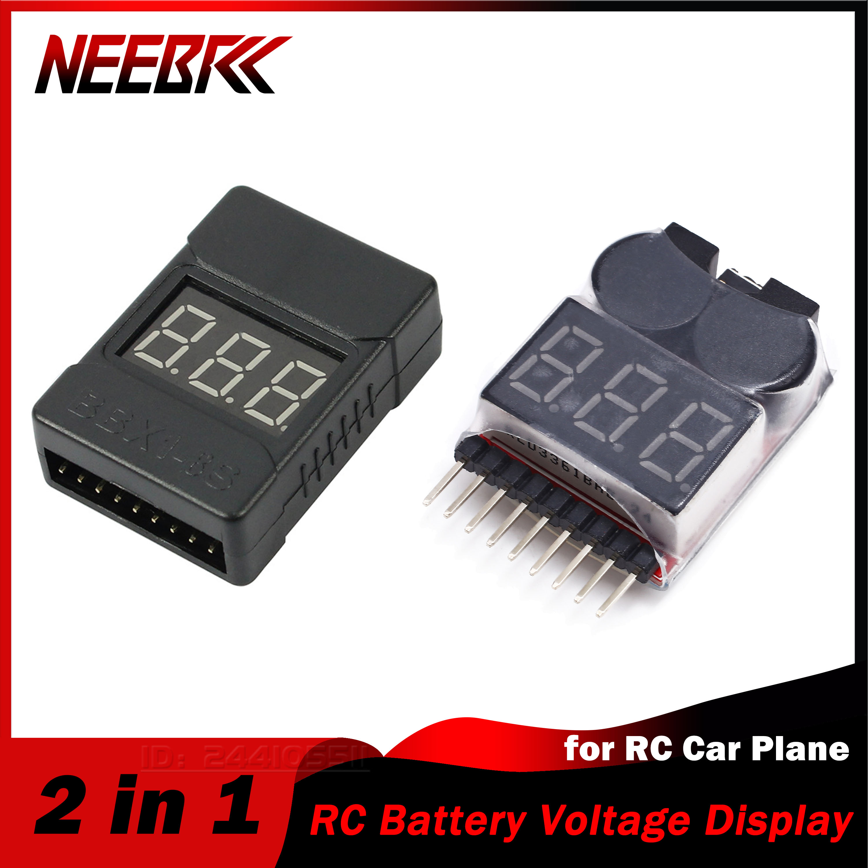Drone Battery Voltage Checker - BX100 1-8S 2 In 1 Tampilan