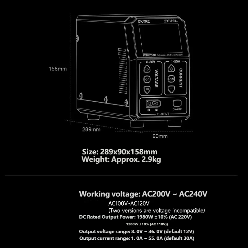 SKYRC PSU2000 1980W Catu Daya  - Drone Battery Charger ulasan dan harga