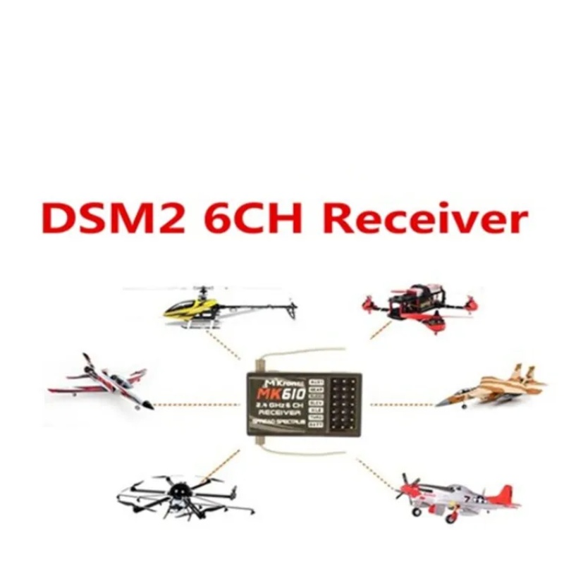 DSM2 MK610 AR6100 2.4G 6CH RC  - Drone Battery Plate ulasan dan harga