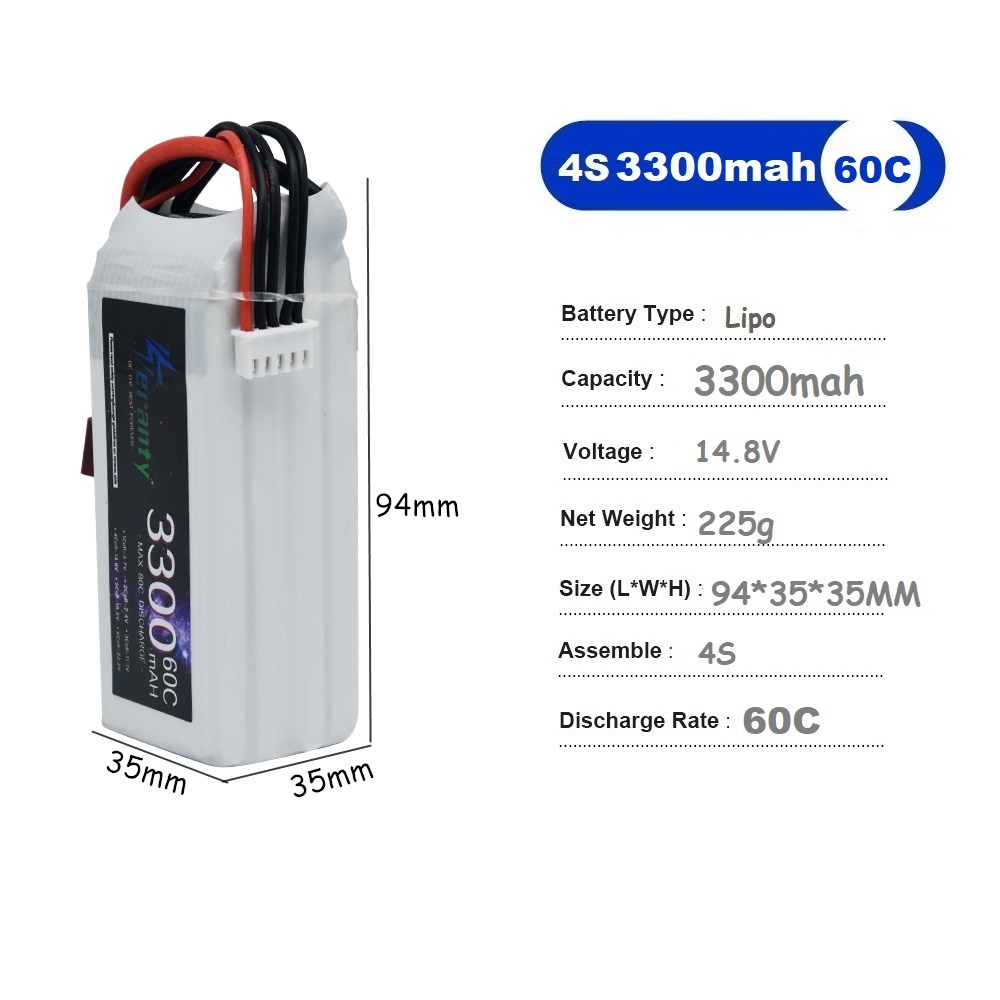 LiPo baterai isi ulang 4S 3300 - Drone Battery Connector ulasan dan harga