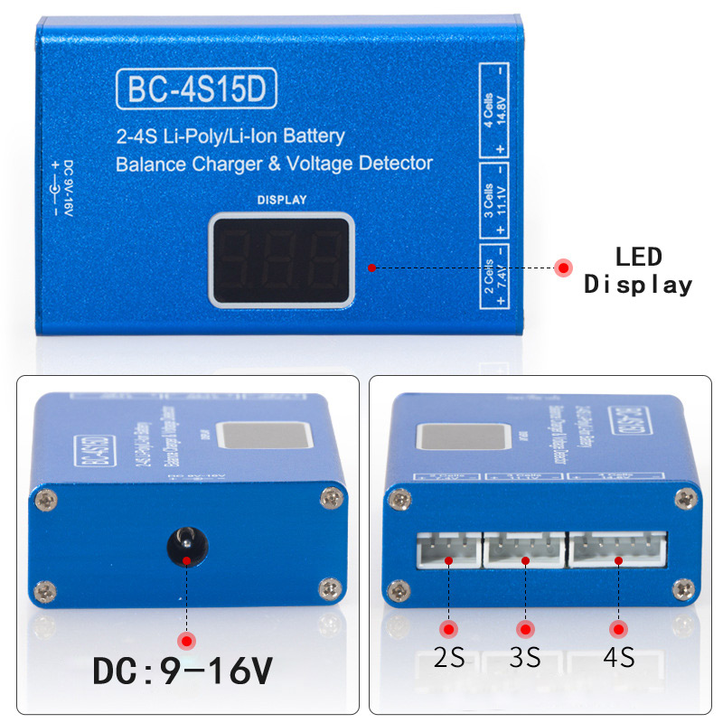 BC-4S15D 2-4S Pengisi Daya Lit - Drone Battery Voltage Checker ulasan dan harga