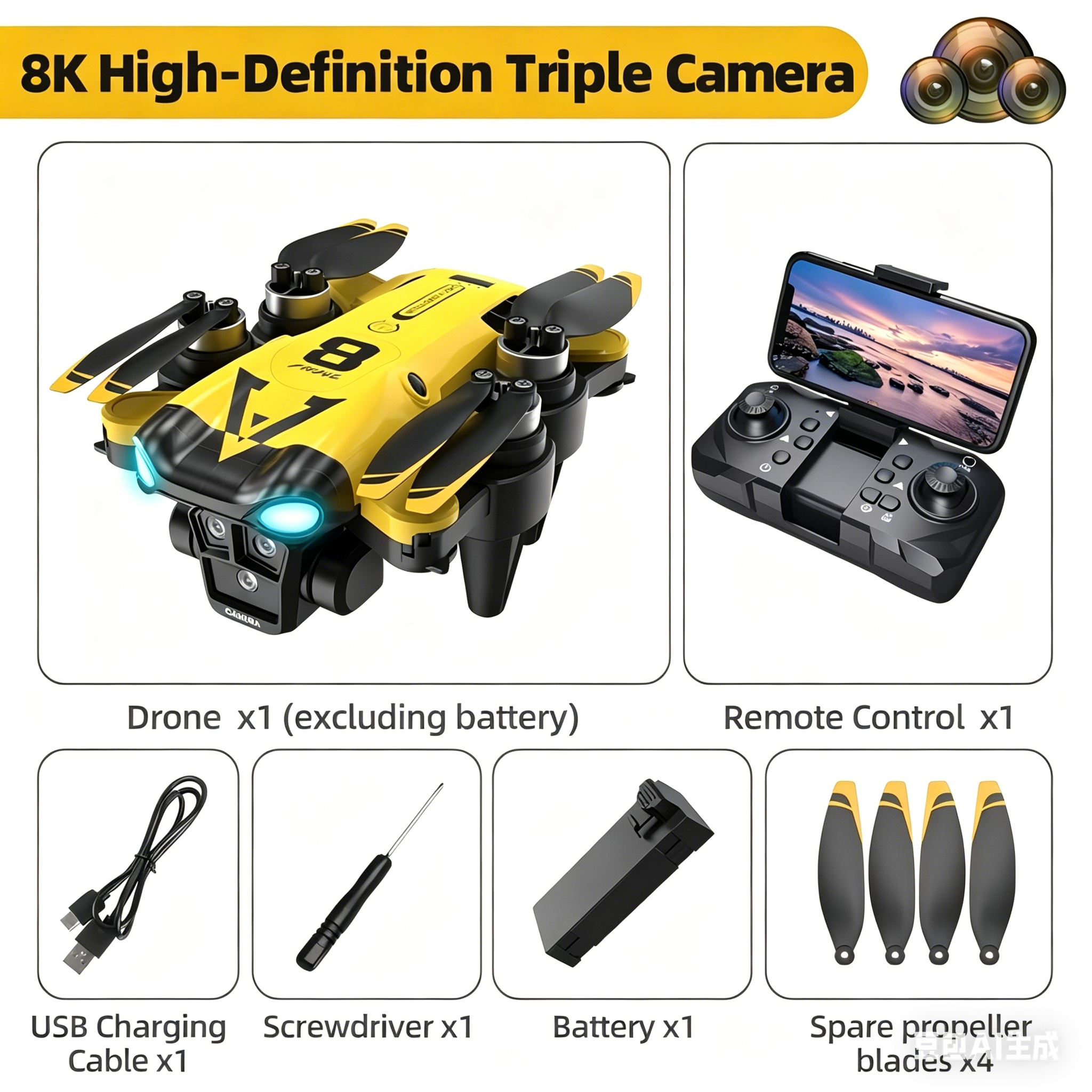 Quadcopter Baru dengan Tiga Ka - Drone Battery Case ulasan dan harga