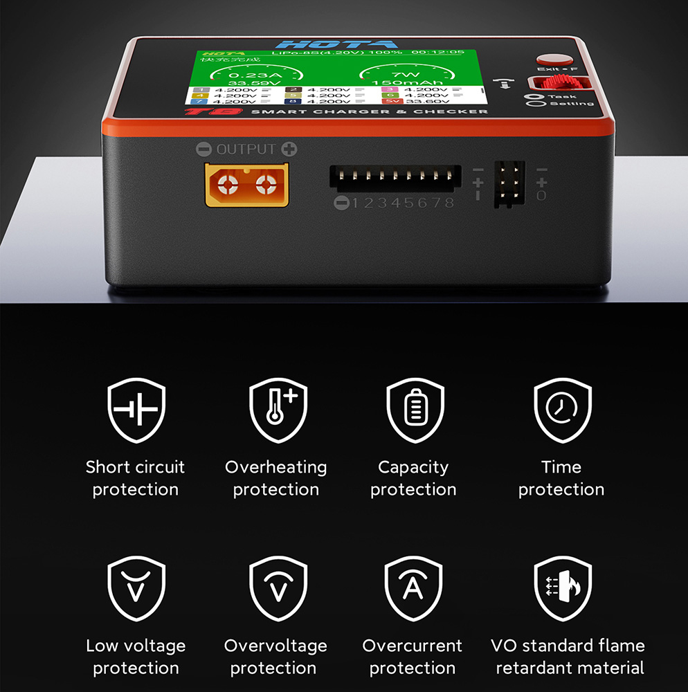 Pengisi Daya Cerdas HOTA T8 un - Drone Battery Smart ulasan dan harga