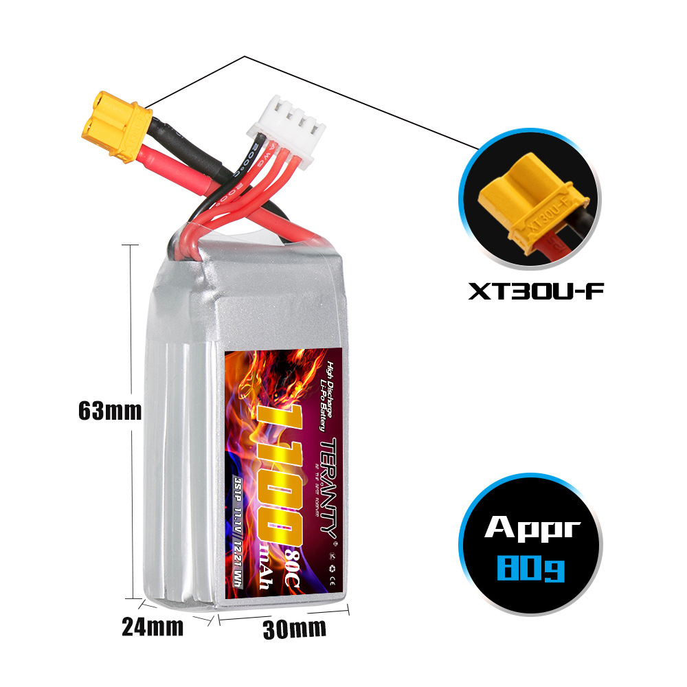 TERANTY 3S 11.1V 1100MAh 80C/1 - Drone Battery 3S ulasan dan harga
