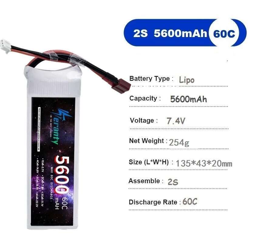 TERANTY 5600MAH 60C 2S 3S 4S 6 - Drone Battery 6S ulasan dan harga