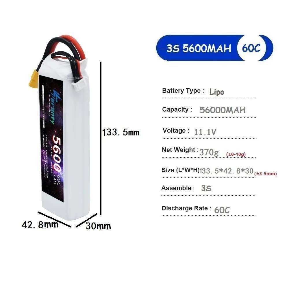 TERANTY 5600MAH 60C 2S 3S 4S 6 - Drone Battery 6S ulasan dan harga
