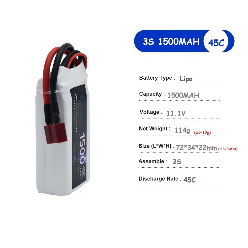 Baterai LiPo 11.1V 3S 1500mAh  - Drone Battery 3S ulasan dan harga