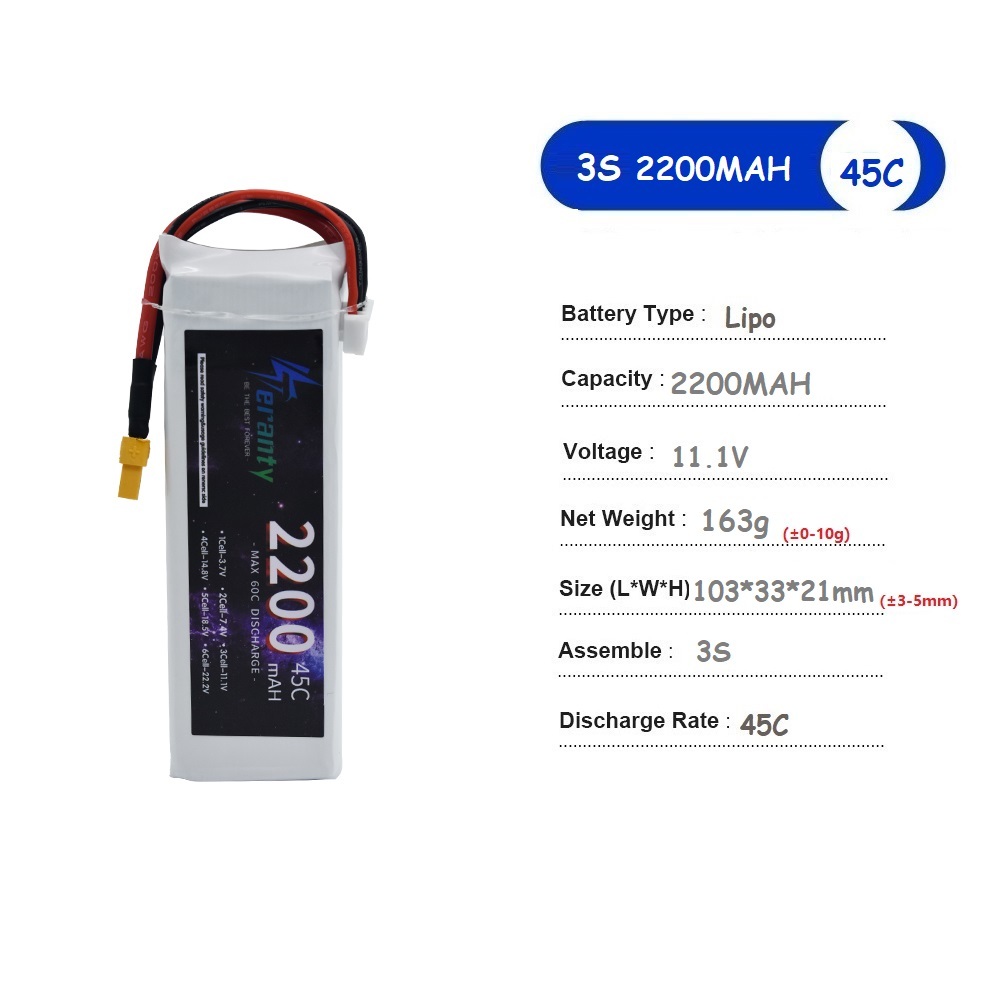 Baterai LiPo 11.1V 3S 1500mAh  - Drone Battery 3S ulasan dan harga